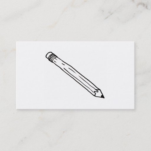 Customizable Writer reporter pencil drawing fun unique line art business card template