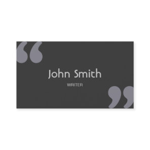 Writer Simple Quotation Marks Plain Business Card