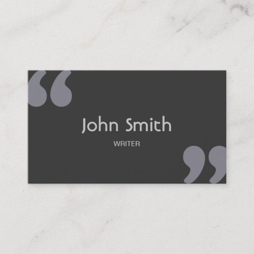 Writer Simple Quotation Marks Plain Business Card