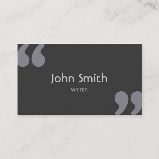 Customizable Simple Quotation Marks Writer Business Card