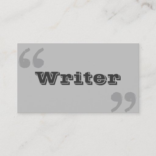 Customizable Simple Quote Marks Writer/Author Business Card