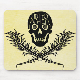 Writer Skull and Crossbones Quills Mouse Pad