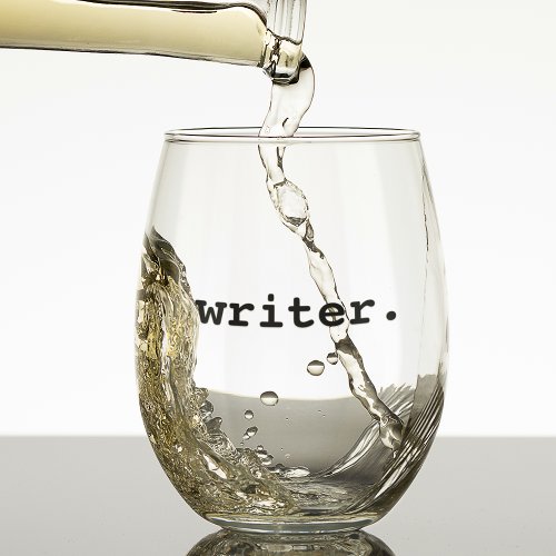 Writer Stemless Wine Glass
