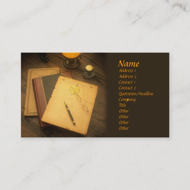 Writer Style Business Card (Front)