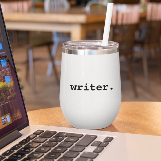 Writer  thermal wine tumbler (Customize to change text size, color or text style.)
