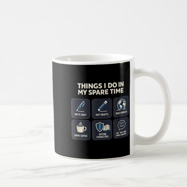 Writer things do in spare time creative writing coffee mug (Right)