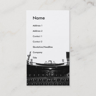 Writer Typewriter Business Card