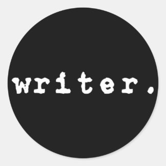 writer. (typewriter, white on black) - Stickers