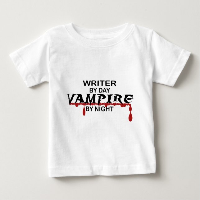 Writer Vampire by Night Baby T-Shirt (Front)