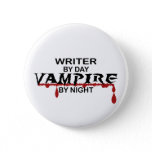Writer Vampire by Night Button