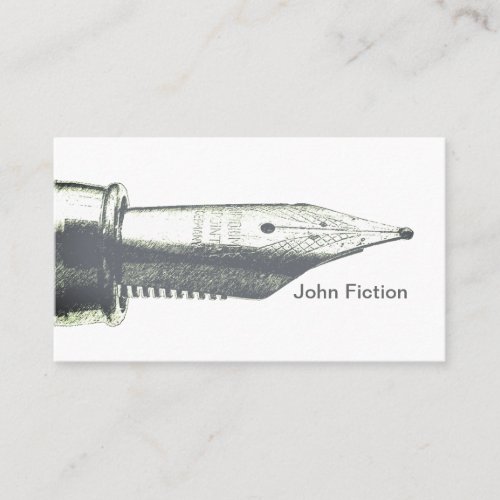 Writer Vintage Silver Fountain Pen Nib Logo Business Card