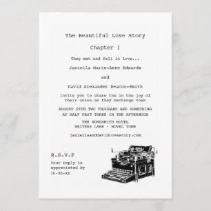 Writer Vintage Typewriter Wedding Invitation