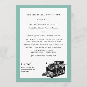 Writer Vintage Typewriter Wedding Invitations