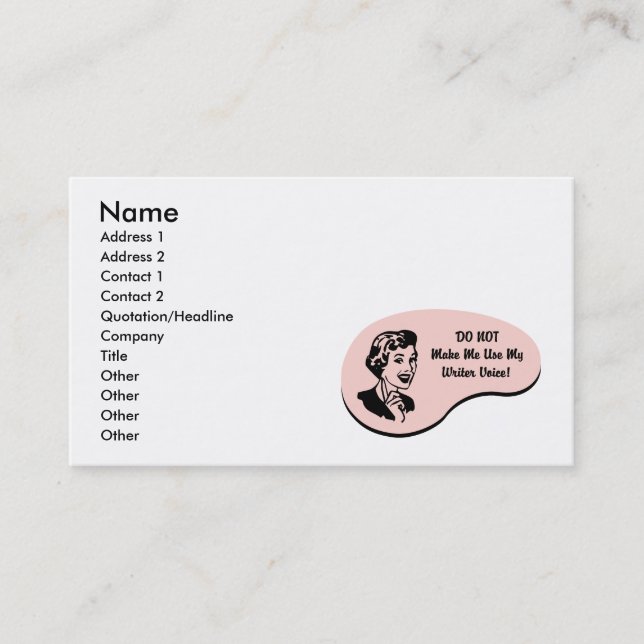 Writer Voice Business Card (Front)