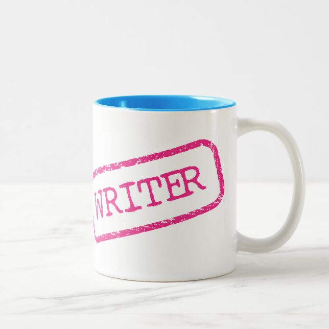 "WRITER" - "We worship the paper you write on."  Two-Tone Coffee Mug (Right)