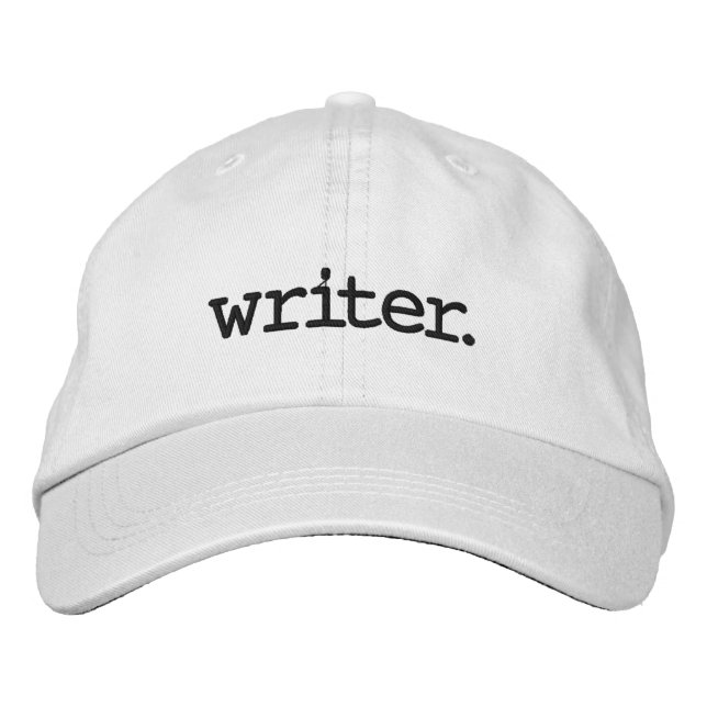 Writer White Embroidered Baseball Cap (Front)