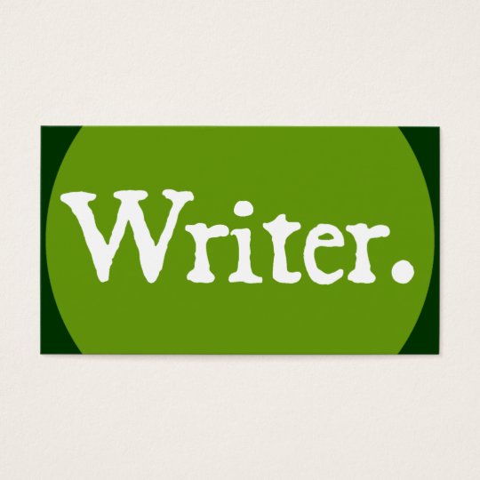 Writer White Lettering Business Card