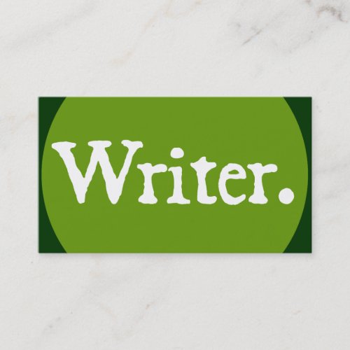Writer White Lettering Business Cards