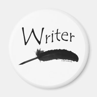 Writer with quill pen magnet