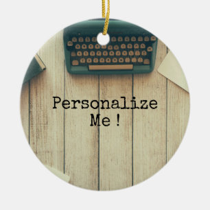 Writer writing desk retro typewriter ceramic ornament