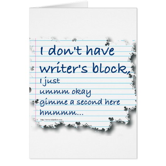 Writers Block Excuses Cards (Front)