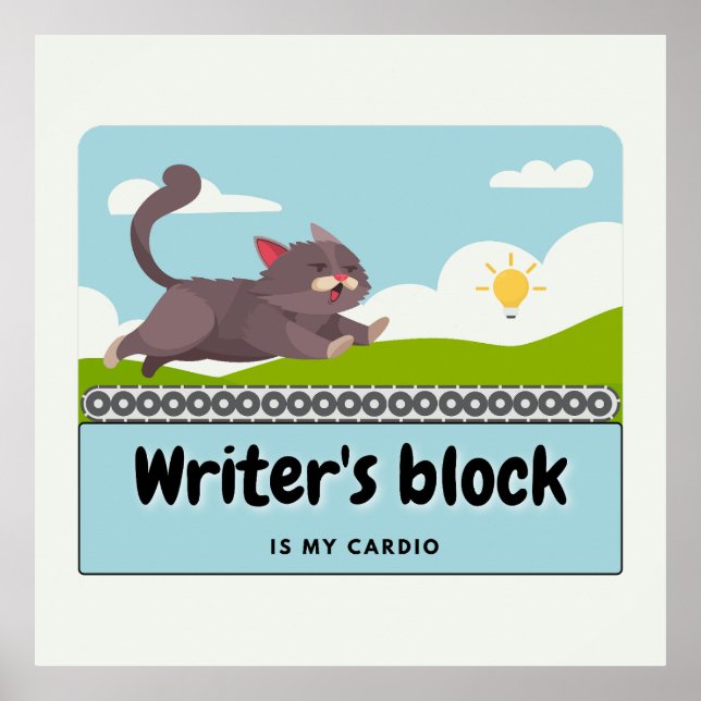 Writer's Block: Hilarious Writer's Comic Strip Poster (Front)