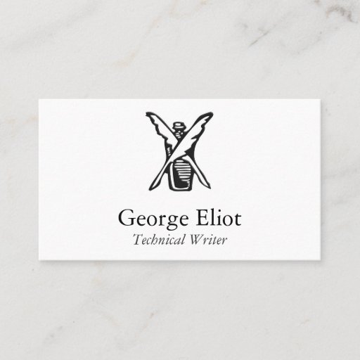 Customizable Ink and Quill Business Card Templates
