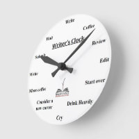 Time to Write Funny Wall Clock for Writers Fiction Writer's Word
