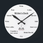 Writer's Clock<br><div class="desc">Writing is a lonely business. When you're in the zone,  it's easy to lose track of the hour. With this WFWA Writer's Clock,  you'll always know what time it is.</div>