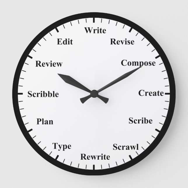 Writer's Clock - Always Time to Write Wall Clock (Front)