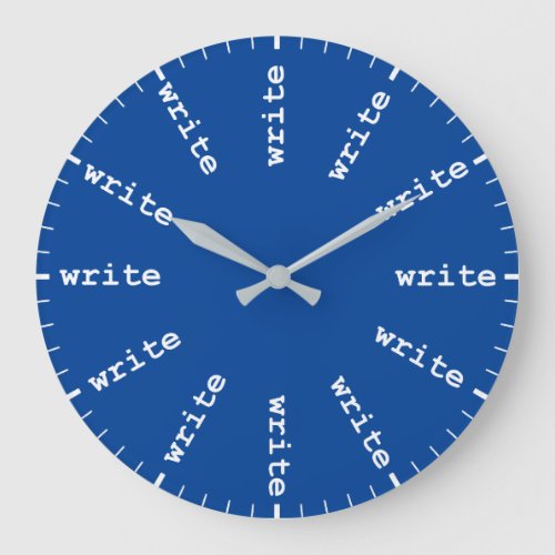 Writers Clock Every Hour is Writing Time in Blue