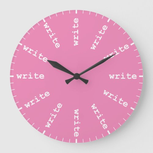 Writers Clock Every Hour is Writing Time in Pink