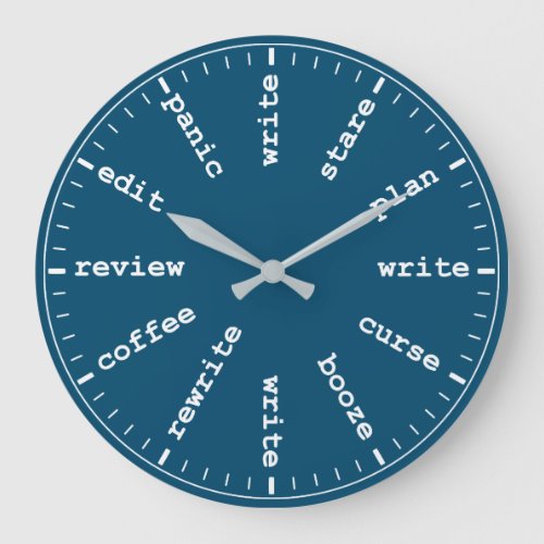 Writers Clock for Journalist or Novelist in Blue
