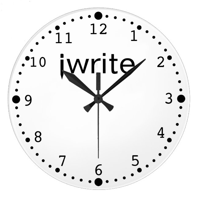 Writers Clock Funny iwrite Your Color Custom