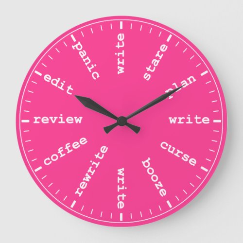 Writers Clock _ Hot Pink Writing Fun Humor