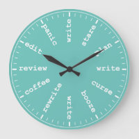Writer's Clock - Humorous Writing Humor in Aqua