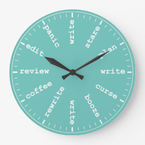 Writer's Clock - Humorous Writing Humor in Aqua