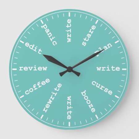 Writer's Clock - Humorous Writing Humor In Aqua