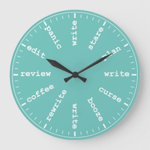 Writers Clock _ Humorous Writing Humor in Aqua