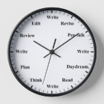 Writer&#39;s Clock - Writing Job Fun Wall Clock at Zazzle