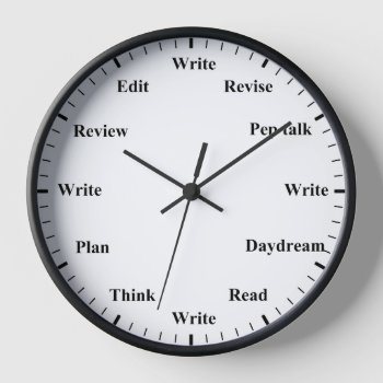 Writer's Clock - Writing Job Fun Wall Clock by inspirationzstore at Zazzle
