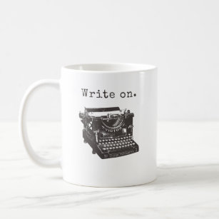 Writers Coffee Mug, typewriter, heart, write on Coffee Mug