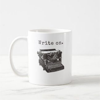 Writers Coffee Mug, typewriter, heart, write on Mug