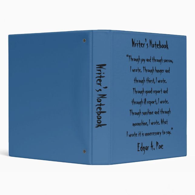 Writer's Notebook - Edgar Allan Poe 3 Ring Binder (Background)