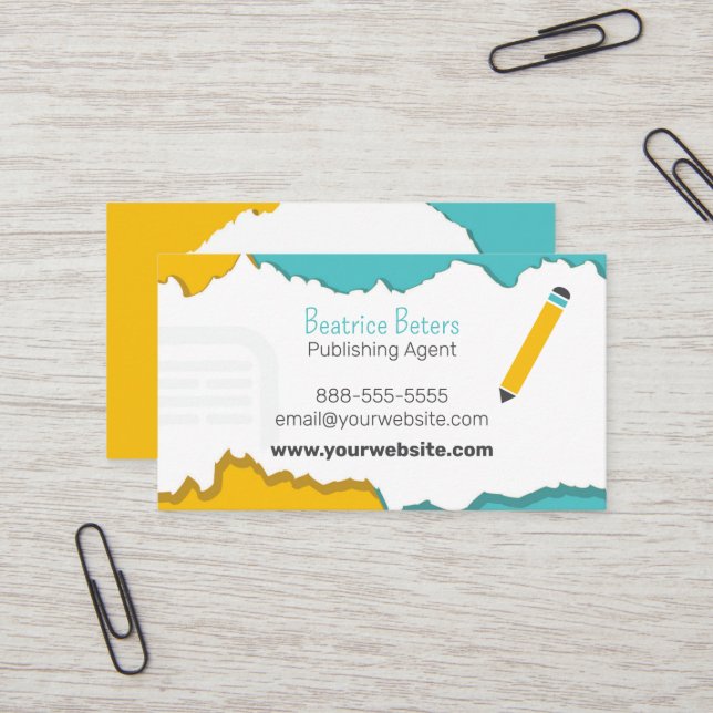Writers Publishers Authors Editors Copywriters Business Card (Front/Back In Situ)