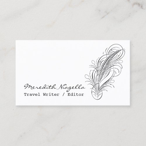 Writers Quill Author Business Card
