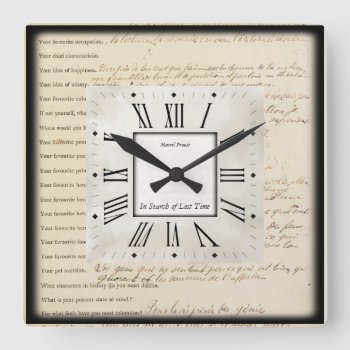 Writers Square Wall Clock by Youbeaut at Zazzle