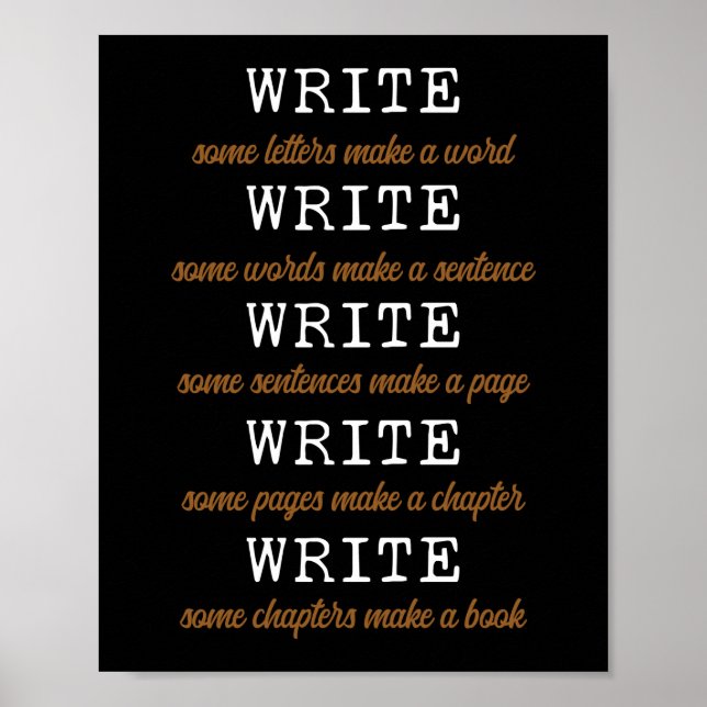 Writing Author Write Some Letters Make A Word Poster (Front)