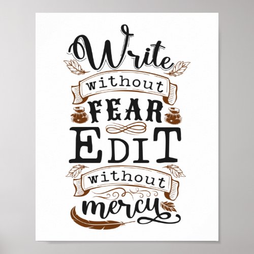 Writing Author Write Without Fear Edit Without Poster