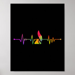 Writing Author Writing Heartbeat Heartbeat Rainbow Poster